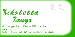 nikoletta kanyo business card