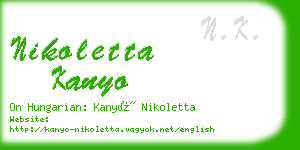 nikoletta kanyo business card